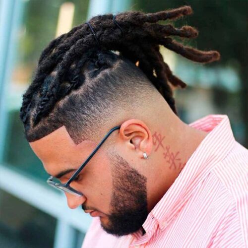 medium lenght Dreads with Fade